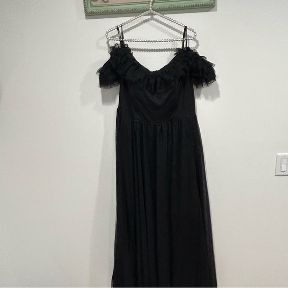 City studio plus size black tulle off the shoulder maxi dress size 18 women’s - Picture 15 of 15